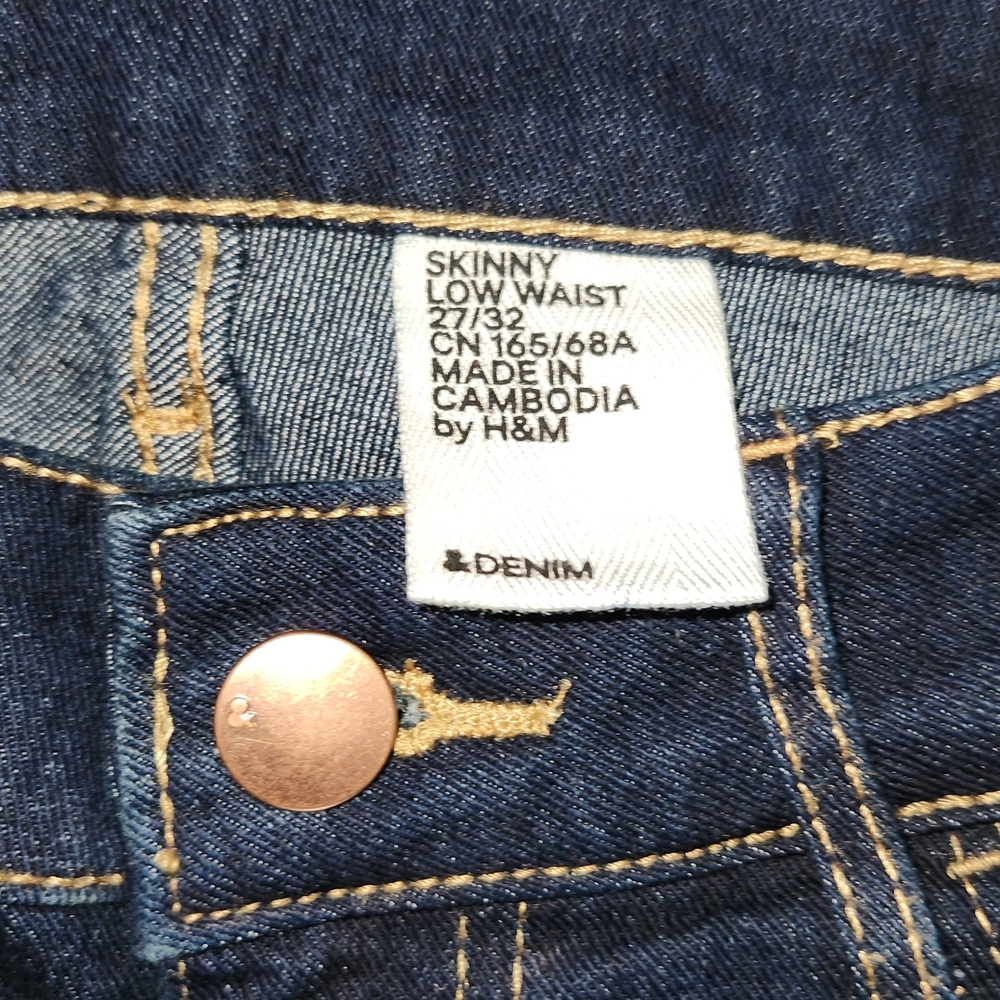 H&M Skinny Low Waist Denim Jeans - Dark Blue